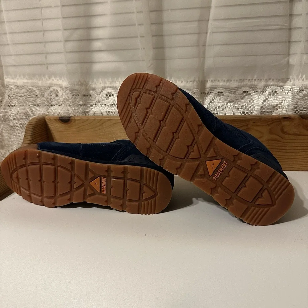 Ridgemont Monty Hiking Shoes Mens 6 Womens 7.5 Dark Blue Suede & Canvas Sneakers